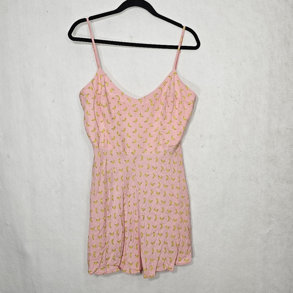 Zara Pink Banana Geometric Print Sleeveless Romper Large - Picture 12 of 12